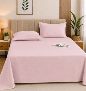 Soft Striped Pink double Bed Sheet
