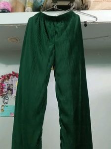 Stylish Green Corduroy Palazzo Pants