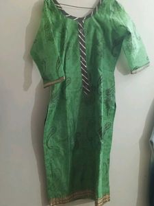 Green Printed Kurta