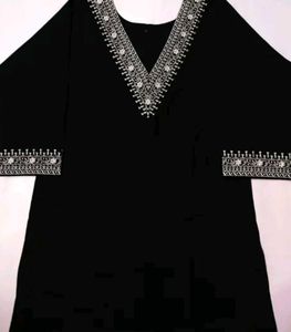 Elegant Black Kurta with Silver Embroidery
