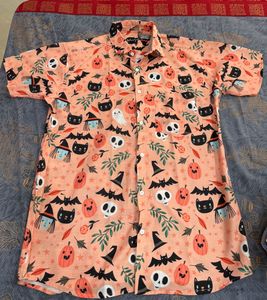 Men's Halloween Themed Button-Down Shirt