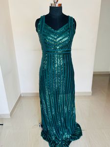 Sparkling Emerald Green Sequin Gown