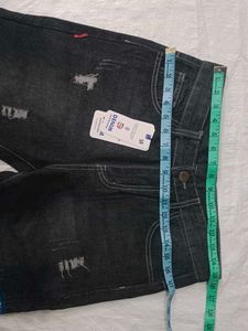 Distressed Black Denim Jeans