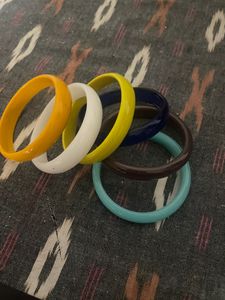 Glass N Wooden Bangles Size:2.4