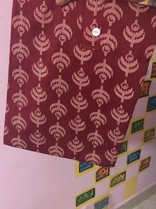 Maroon Printed Kurta