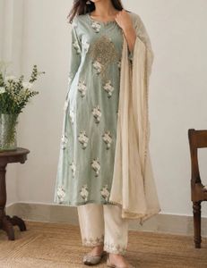 Embroidered Kurta Set with Dupatta