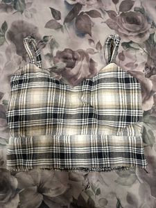 Chic Plaid Crop Top &amp; Jacket Set
