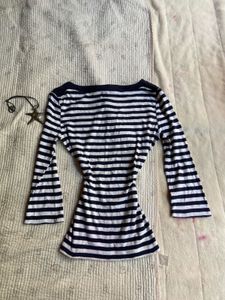 y2k stripped fitted stud top