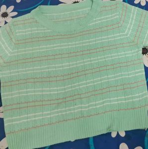 Mint Green Striped Sweater