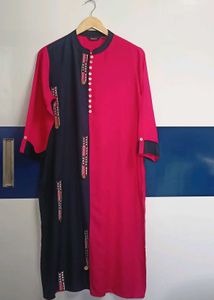 Color Block Embroidered Kurti