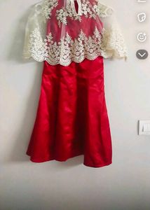 Elegant Red Lace frock
