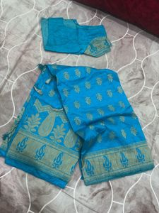 Blue Banarasi Style Saree