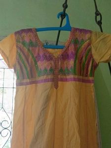 Yellow Kurta with Embellishments