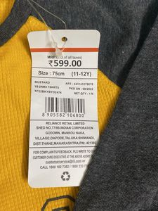 Boys Yellow &amp; Grey Raglan T-Shirt