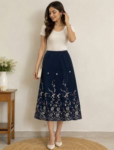 Vintage corduroy sequin skirt