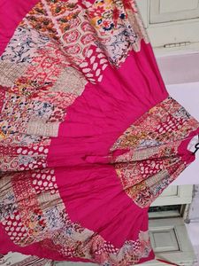 Vibrant Patchwork Ethnic pink chaniya choli amd bl