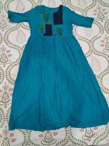 Teal Anarkali Kurta- M 🦚