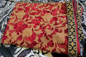 Elegant Red Embroidered Saree