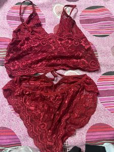 Lace Bralette and Panty Set
