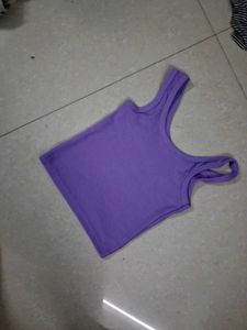 Purple Ribbed Tank Top