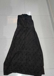 Chocolate Brown Shimmer Sleeveless Maxi Gown