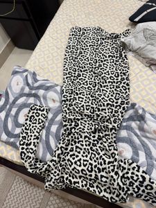 H&amp;M Leopard Print Long Sleeve Dress