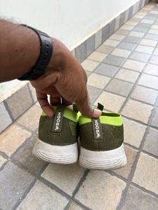 Wrogn Olive Green Slip-On Shoes