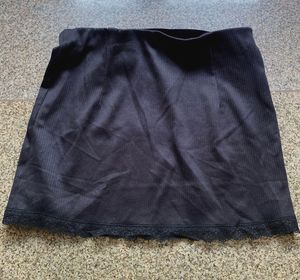 H&amp;M Ribbed Lace Trim Mini Skirt