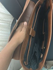RASHKI Stylish Brown Tote Handbag Laptop Sleeve In