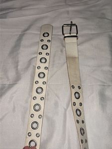 White Eyelet Belt