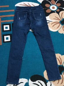 Girls' Blue Distressed Denim Jeans