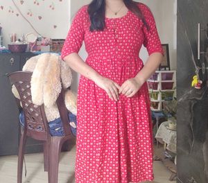 Chic Red Printed Kurti