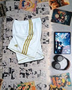 Adidas Men's White &amp; Gold Shorts
