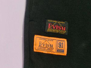Evisu Black Graphic Print Joggers