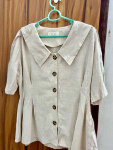 Chic Beige Button-Up Shirt