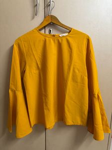 Mustard Yellow Solid Women’s Top