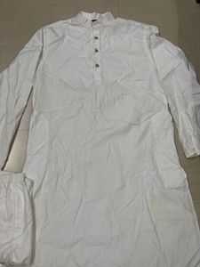 Men's White Cotton Kurta Set