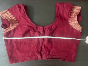 Elegant red &amp; Maroon Cotton Saree with blouse