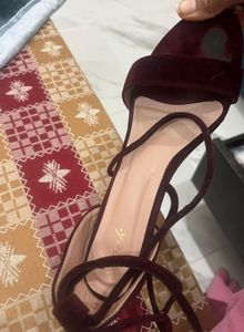 Chic Burgundy Lace-Up Heels