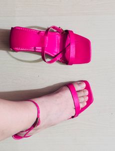 Pink Square Toe Heels
