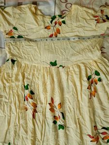 Elegant Cream Floral Print Gown