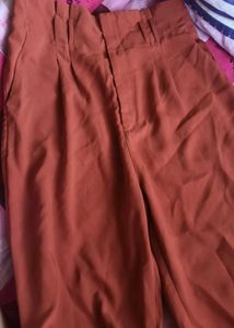 Terracotta High-Waisted Wide Leg Pants