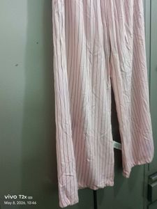 Pink Striped Palazzo Pants