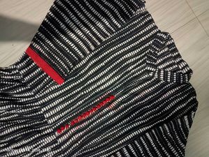 Chic Striped Maxi Kurta with Red Pockets