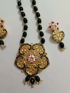 Black Long Beads Mala Set