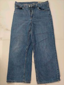 Women's Wide Leg Blue Jeans