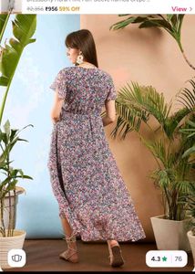 Chic Floral Print Wrap Midi Dress
