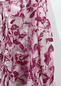 Chic Floral Print Ruffle Blouse