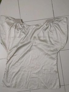 H&amp;M Cream Blouse with Shoulder Detail