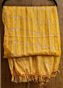 Yellow Dupatta with Tassels